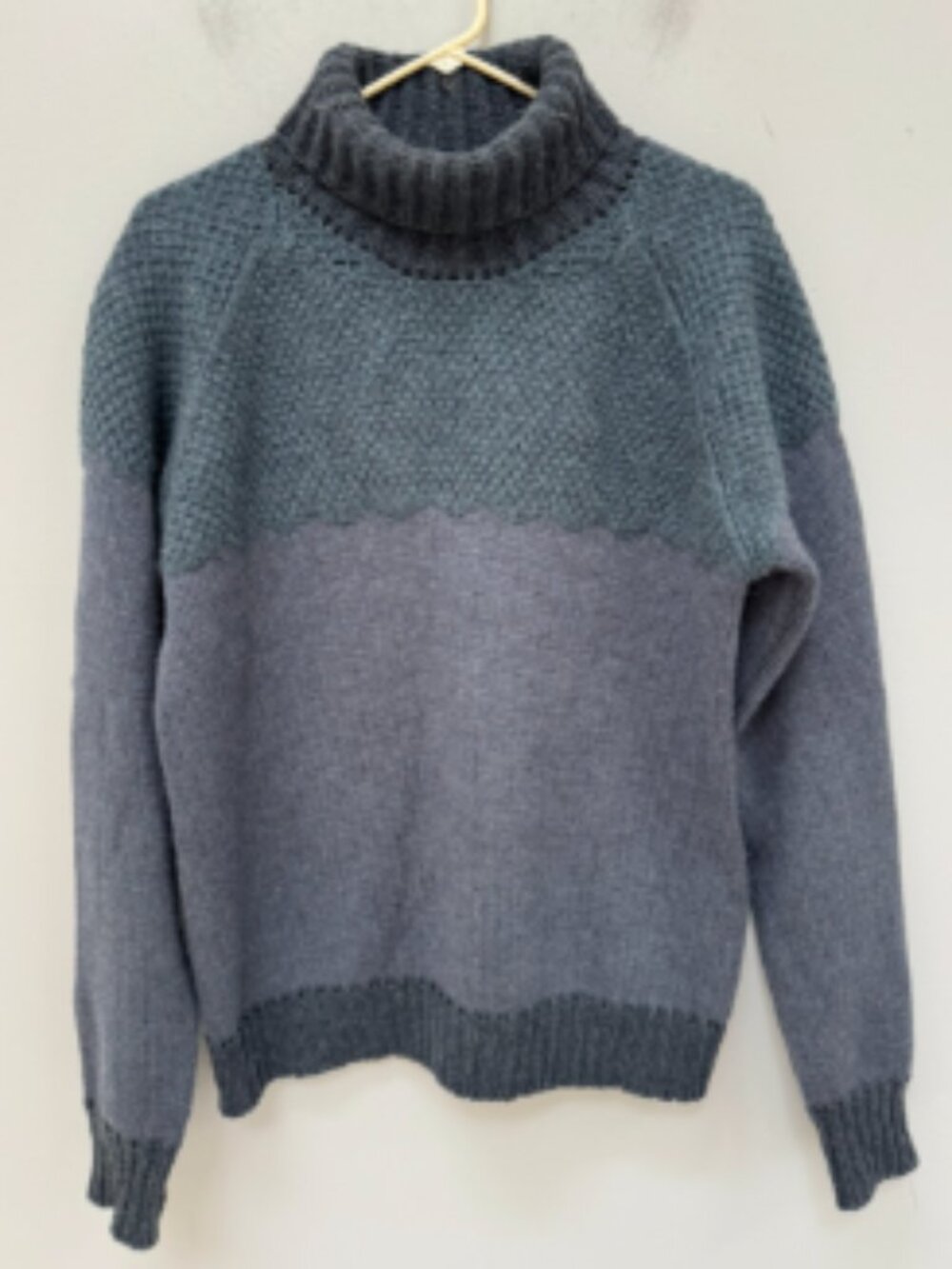 Etro Blue and Teal Turtleneck Sweater in Medium